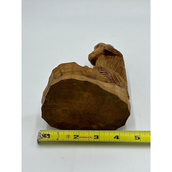 Vtg Wooden Hand Carved Monkey Ashtray Hear No Evil Sitting Statue Cigar Wood HTF - Picture 7 of 8